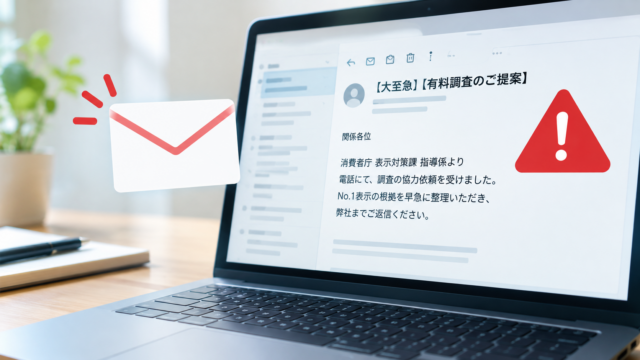 消費者庁、指導係を騙る調査会社メールに注意喚起　No.1表示の事業者が標的へ